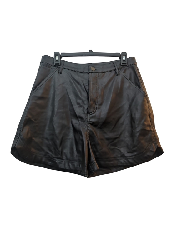 Free People Pants - FREE PEOPLE High Waist Black Vegan Leather Shorts Size 12 Festival Grunge Chic